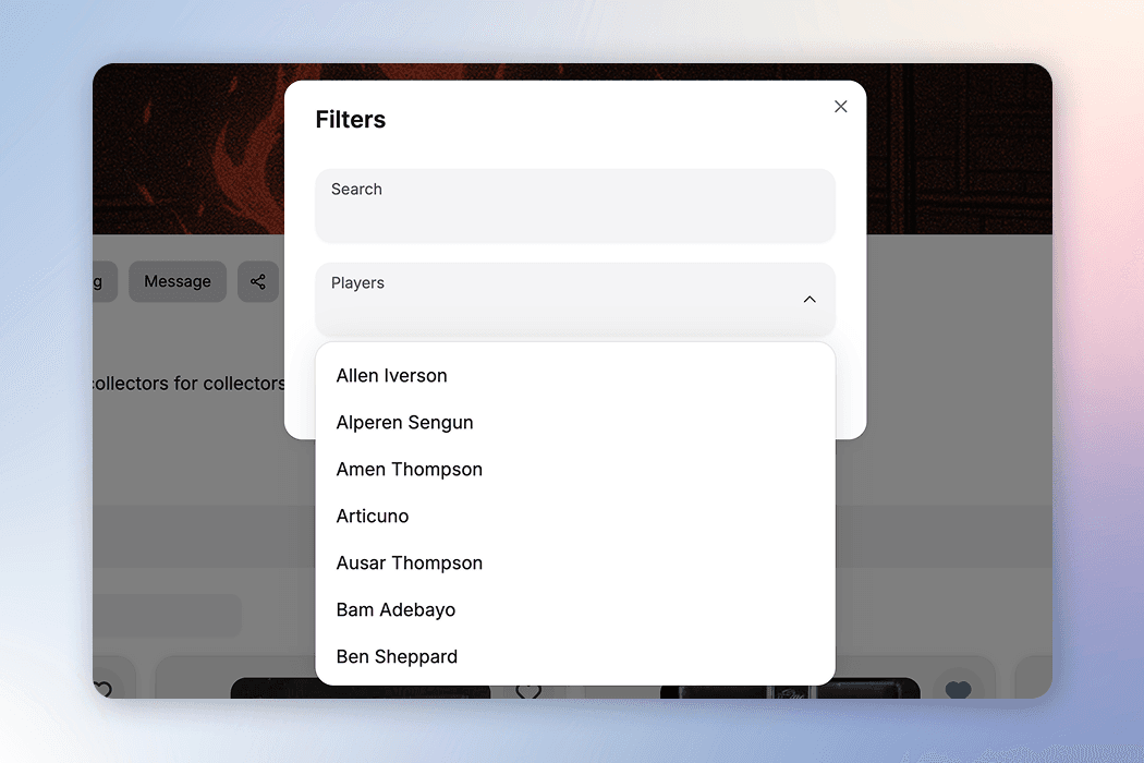 Showcase filter